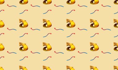 Farklı aksesuarlara sahip renkli arkaplan