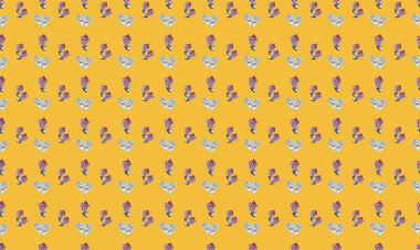 Farklı aksesuarlara sahip renkli arkaplan