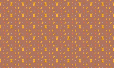 Farklı aksesuarlara sahip renkli arkaplan