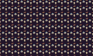 Farklı aksesuarlara sahip renkli arkaplan