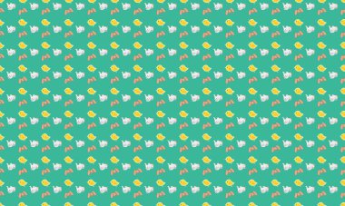 Farklı aksesuarlara sahip renkli arkaplan