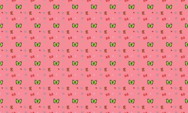 Farklı aksesuarlara sahip renkli arkaplan