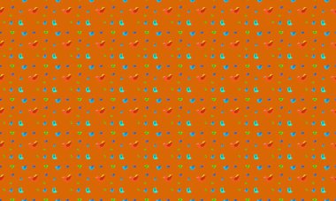 Farklı aksesuarlara sahip renkli arkaplan