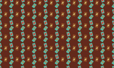 Farklı aksesuarlara sahip renkli arkaplan