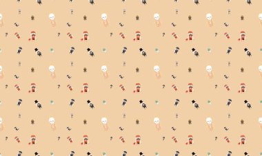 Farklı aksesuarlara sahip renkli arkaplan