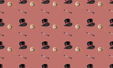 Farklı aksesuarlara sahip renkli arkaplan