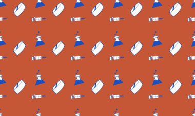 Farklı aksesuarlara sahip renkli arkaplan