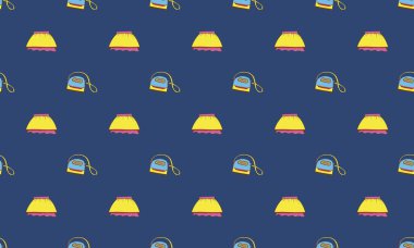 Farklı aksesuarlara sahip renkli arkaplan