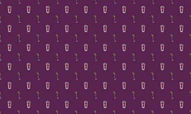 Farklı aksesuarlara sahip renkli arkaplan