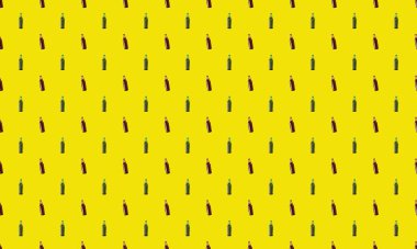 Farklı aksesuarlara sahip renkli arkaplan