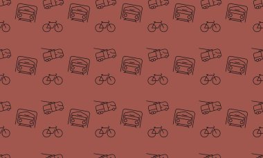 Farklı aksesuarlara sahip renkli arkaplan