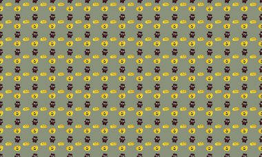 Farklı aksesuarlara sahip renkli arkaplan