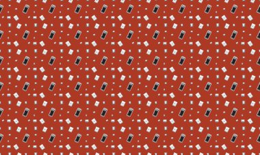 Farklı aksesuarlara sahip renkli arkaplan