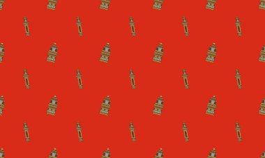 Farklı aksesuarlara sahip renkli arkaplan