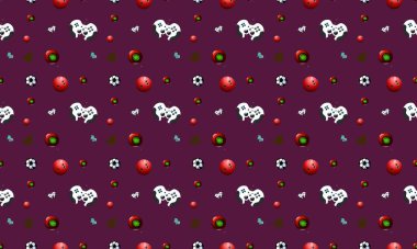 Farklı aksesuarlara sahip renkli arkaplan