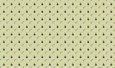 Farklı aksesuarlara sahip renkli arkaplan