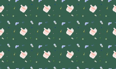 Farklı aksesuarlara sahip renkli arkaplan