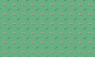 Farklı aksesuarlara sahip renkli arkaplan