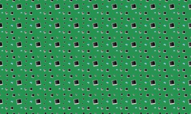 Farklı aksesuarlara sahip renkli arkaplan