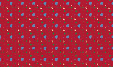 Farklı aksesuarlara sahip renkli arkaplan