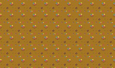 Farklı aksesuarlara sahip renkli arkaplan