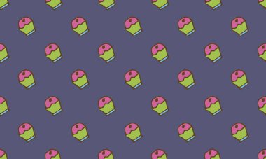 Farklı aksesuarlara sahip renkli arkaplan