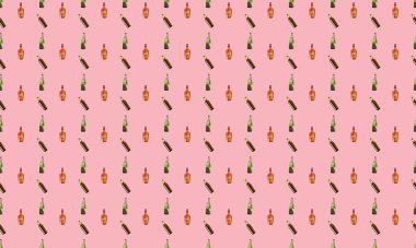 Farklı aksesuarlara sahip renkli arkaplan