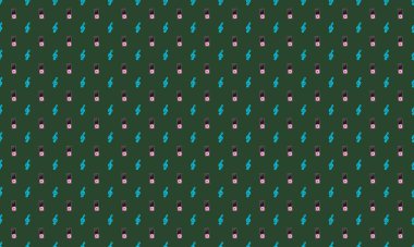 Farklı aksesuarlara sahip renkli arkaplan