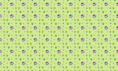 Farklı aksesuarlara sahip renkli arkaplan