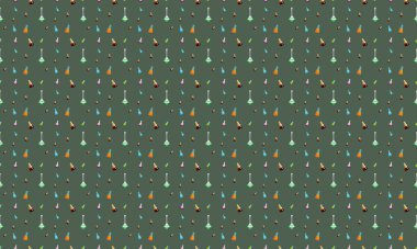 Farklı aksesuarlara sahip renkli arkaplan