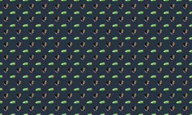 Farklı aksesuarlara sahip renkli arkaplan