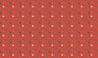 Farklı aksesuarlara sahip renkli arkaplan