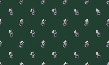 Farklı aksesuarlara sahip renkli arkaplan