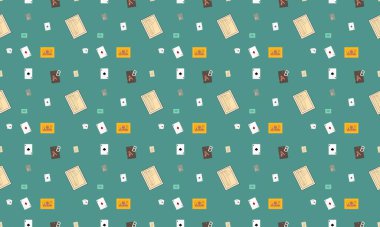 Farklı aksesuarlara sahip renkli arkaplan