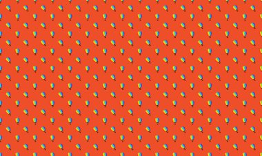 Farklı aksesuarlara sahip renkli arkaplan