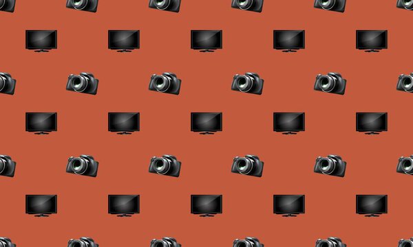 Цветной фон с различными аксессуарами