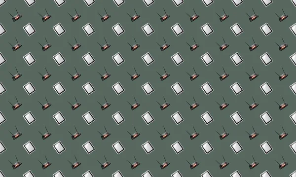 Farklı aksesuarlara sahip renkli arkaplan