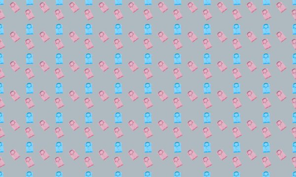 Colored background with different accessories