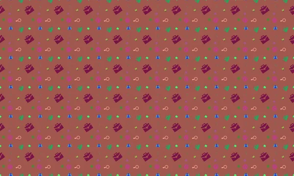 Farklı aksesuarlara sahip renkli arkaplan