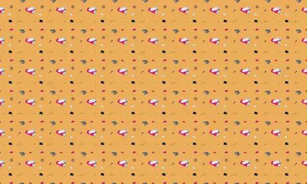 Farklı aksesuarlara sahip renkli arkaplan