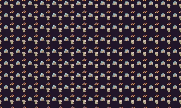 Farklı aksesuarlara sahip renkli arkaplan