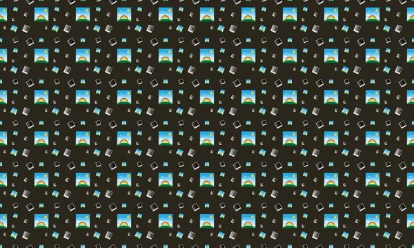 Farklı aksesuarlara sahip renkli arkaplan