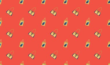 Farklı aksesuarlara sahip renkli arkaplan