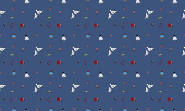 Farklı aksesuarlara sahip renkli arkaplan