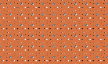 Farklı aksesuarlara sahip renkli arkaplan