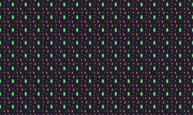 Farklı aksesuarlara sahip renkli arkaplan