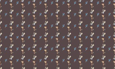 Farklı aksesuarlara sahip renkli arkaplan