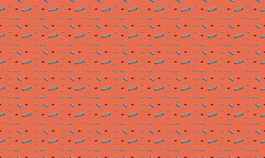 Farklı aksesuarlara sahip renkli arkaplan