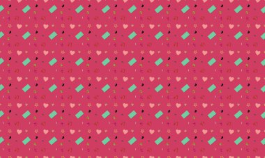 Farklı aksesuarlara sahip renkli arkaplan