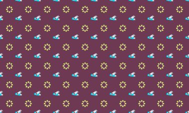 Farklı aksesuarlara sahip renkli arkaplan